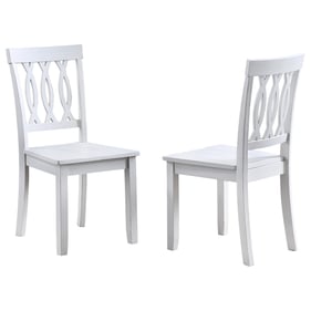 2 Steve Silver Naples Antiqued White Side Chairs