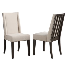 2 Steve Silver Napa Dusty Espresso White Upholstered Side Chairs