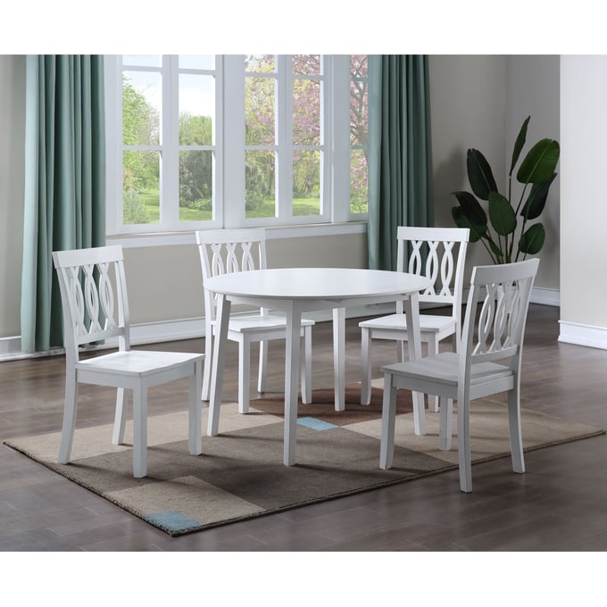 Steve Silver Naples Antiqued White Drop Leaf 5pc Dining Set SSF-NA500-DR-S1