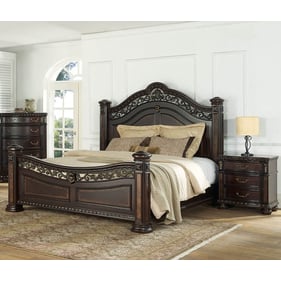 Steve Silver Monte Carlo Cherry Mappa Burl 4pc Bedroom Set With King Poster...