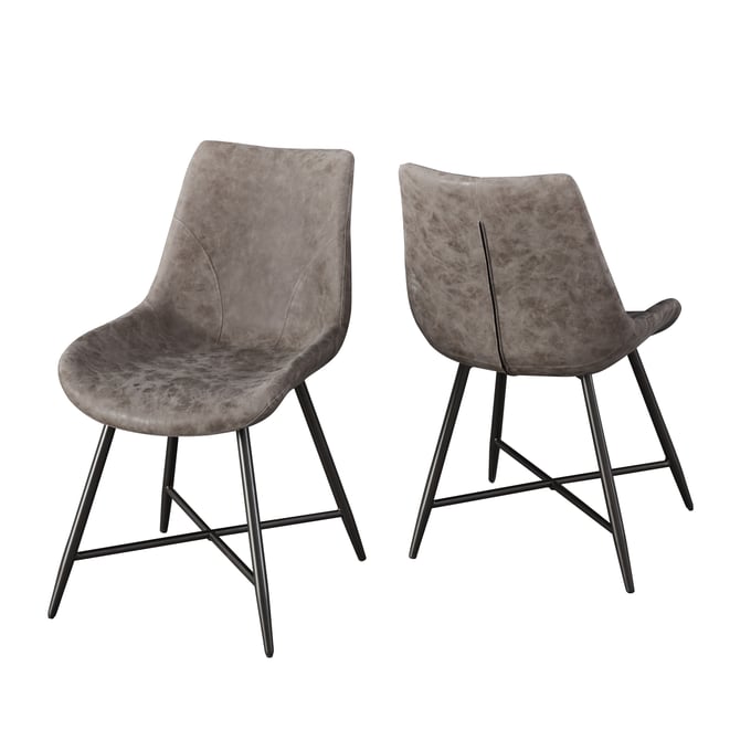 2 Steve Silver Ramona Tan Brown PU Side Chairs SSF-RM440SB