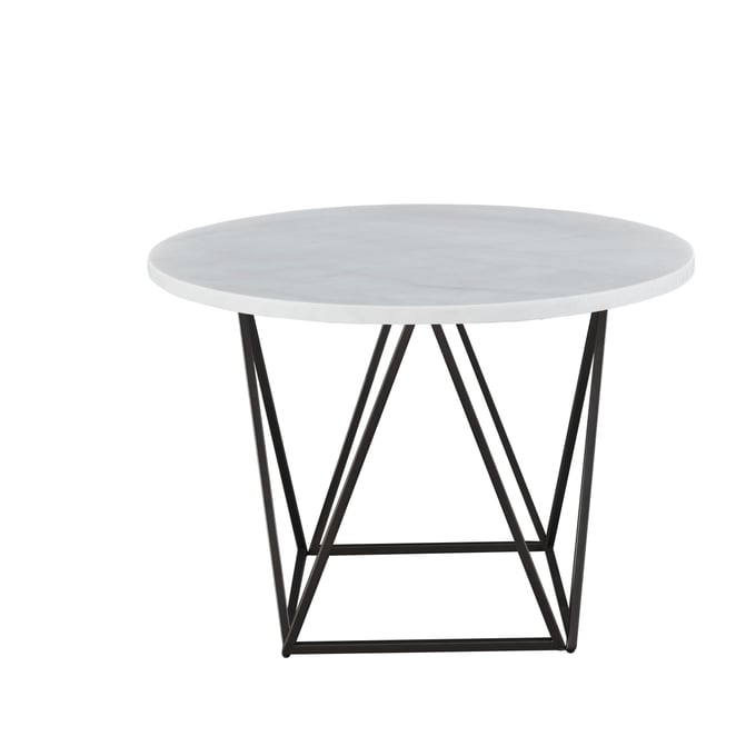 Steve Silver Ramona White Marble Top Round Dining Table SSF-RM440WT