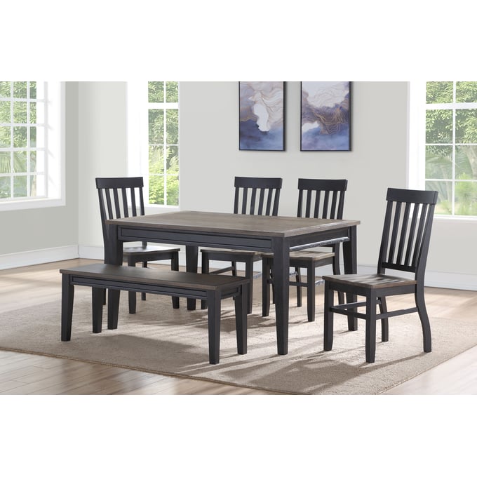 Steve Silver Raven Ebony Noir 6pc Dining Set SSF-RN500-DR-S2