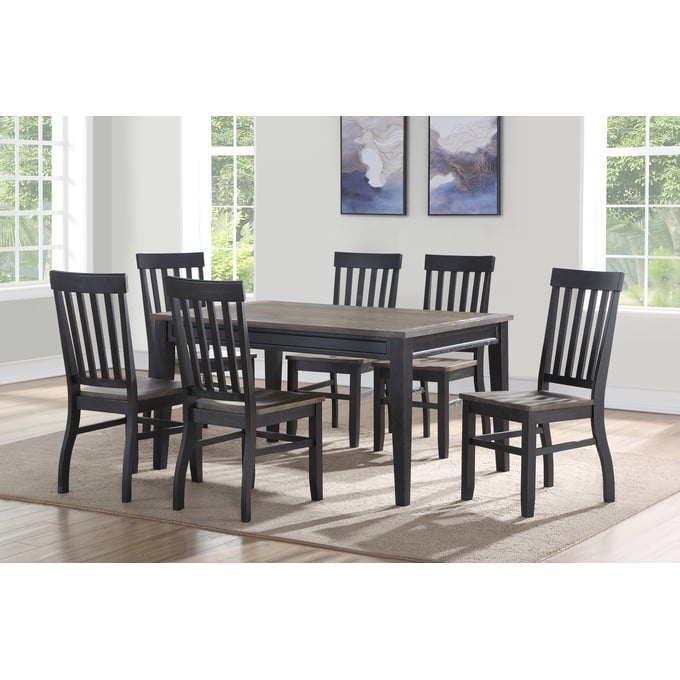 Steve Silver Raven Ebony Noir 7pc Dining Set SSF-RN500-DR-S3