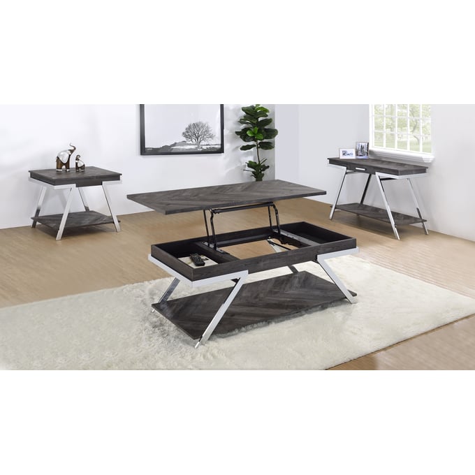 Steve Silver Roma Grey 3pc Coffee Table Set SSF-RO100-OCT-S1