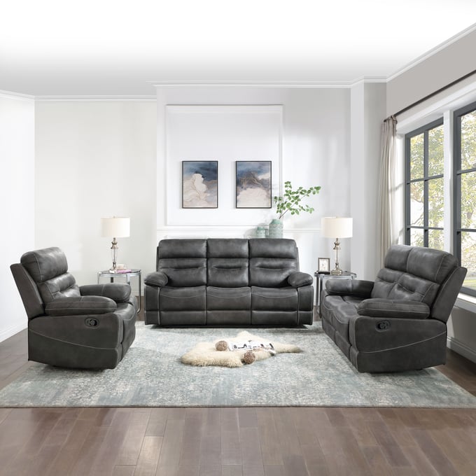 Steve Silver Rudger Moonlight Gray 3pc Living Room Set SSF-RUD800-3PC-G