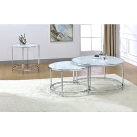 Steve Silver Rayne Chrome 3pc Coffee Table Set