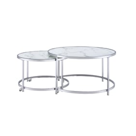 Steve Silver Rayne Chrome Nesting Cocktail Tables