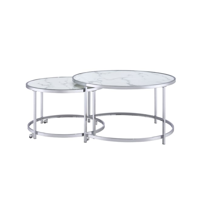 Steve Silver Rayne Chrome Nesting Cocktail Tables SSF-RY300NCW