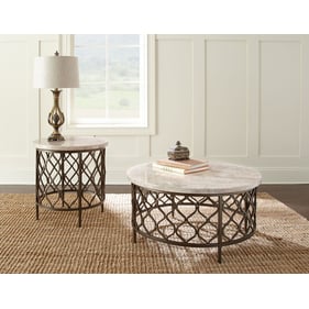 Steve Silver Roland White Bronze 3pc Coffee Table Set