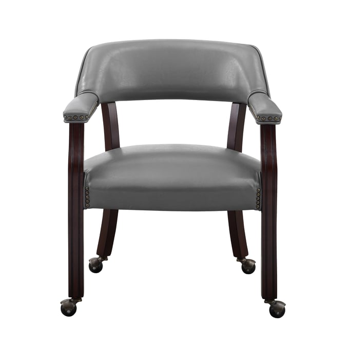 Steve Silver Tournament Medium Cherry Gray Arm Chair with Casters SSF-TU500AG