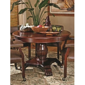 Steve Silver Tournament Cherry Brown Black 5pc Dining Game Table Set