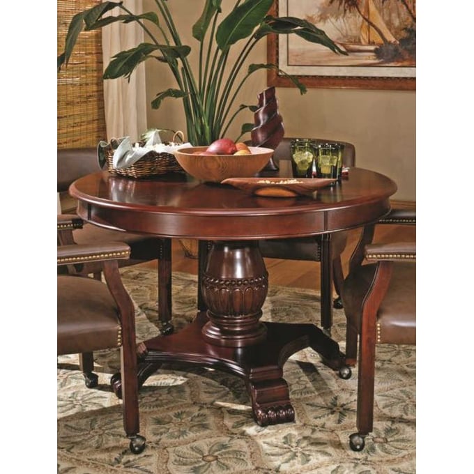 Steve Silver Tournament Cherry Brown Top Dining And Game Table SSF-TU5050GTTB