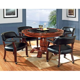 Steve Silver Tournament Cherry Black 5pc Dining Game Table Set