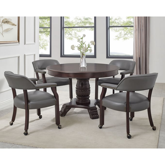 Steve Silver Tournament Cherry Gray 5pc Dining Room Set SSF-TU5050T-DR-S3