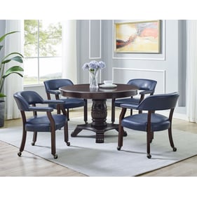 Steve Silver Tournament Cherry Navy 5pc Dining Room Set