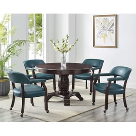 Steve Silver Tournament Cherry Teal 5pc Dining Room Set