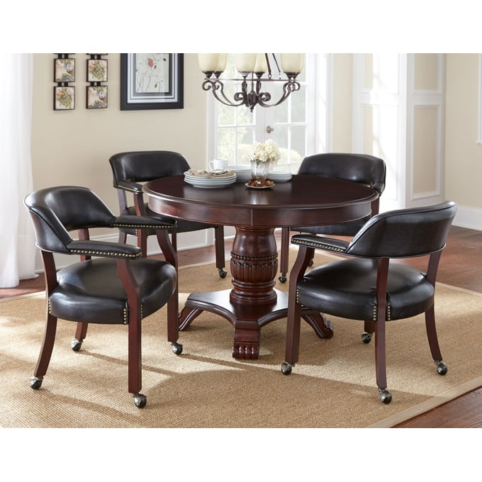 Steve Silver Tournament Cherry Black 5pc Dining Room Set SSF-TU5050T-DR-S2