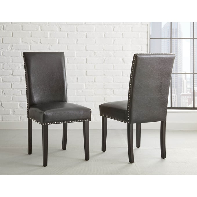 2 Steve Silver Verano Black PU Side Chairs SSF-VR450SK