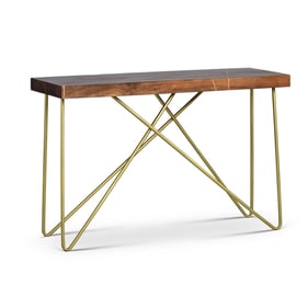 Steve Silver Walter Mango Wood Brass Inlay Sofa Table