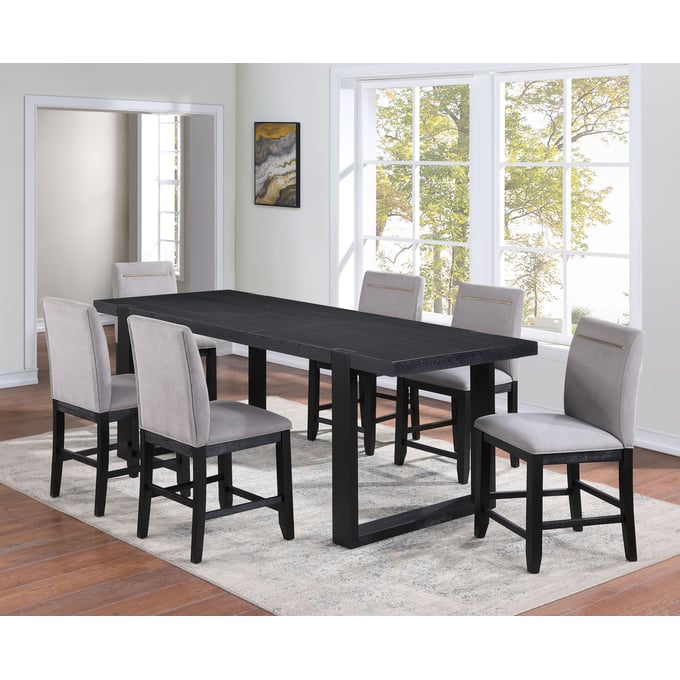 Steve Silver Yves Charcoal Gray 7pc Counter Height Dining Set SSF-YS500-CNT-S1