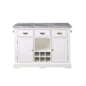 Steve Silver Zermatt White Kitchen Island 3pc Set