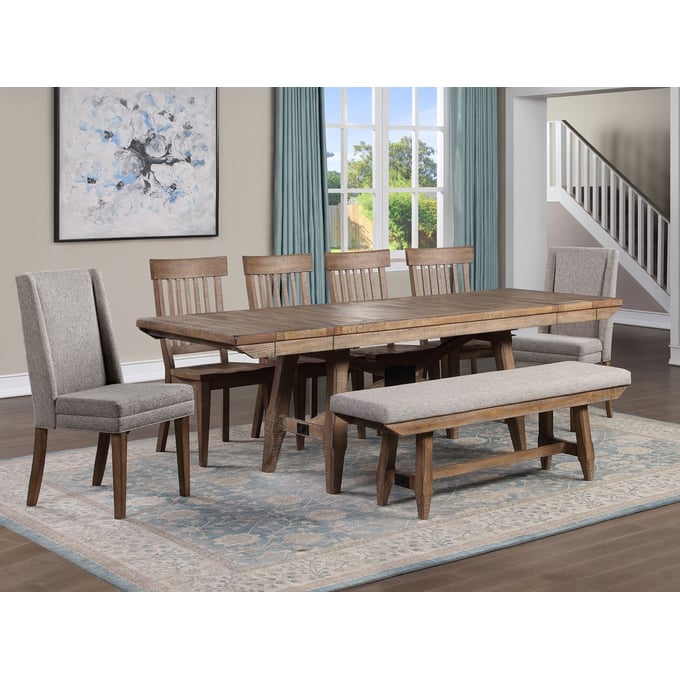 Steve Silver Riverdale Driftwood 8pc Dining Room Set SSF-RV500-DR-S4