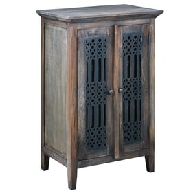 Sunset Trading Shabby Chic Cottage Black Raftwood Brown Hall Cabinet