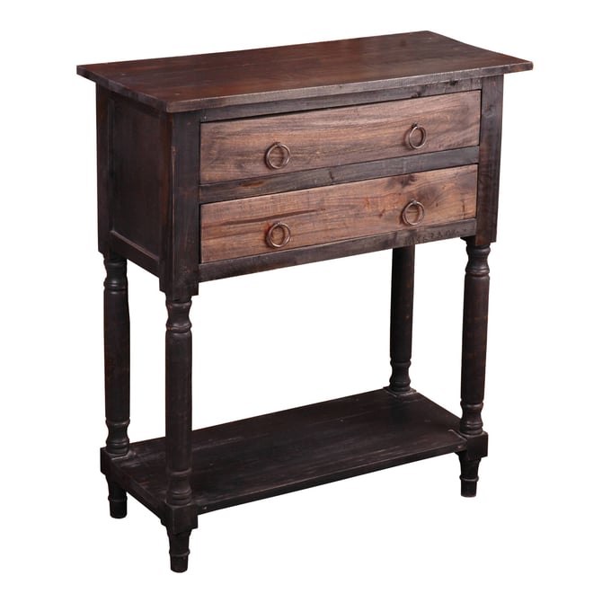 Sunset Trading Shabby Chic Cottage Black Stacked Drawer Storage Table SST-CC-TAB014TT-BWRW