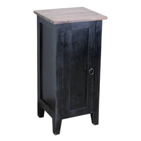 Sunset Trading Shabby Chic Cottage Antique Black Door Accent Cabinet