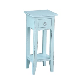 Sunset Trading Shabby Chic Cottage Sky Blue Narrow Side Table