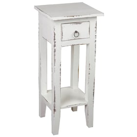 Sunset Trading Shabby Chic Cottage White Narrow Side Table