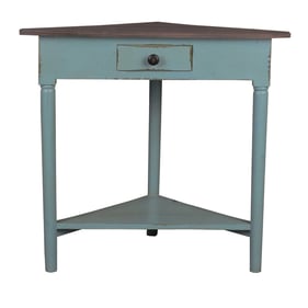 Sunset Trading Shabby Chic Cottage Beach Blue Brown Corner Table