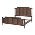 Sunset Trading Bahama Shutter Wood King Bed | Tropical Walnut Brown