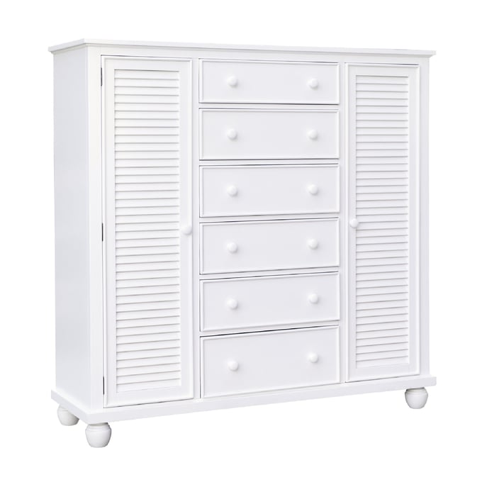 Sunset Trading White Shutter Wood Armoire SST-CF-1142-0150