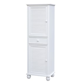 Sunset Trading White Shutter Wood Tall Cabinet