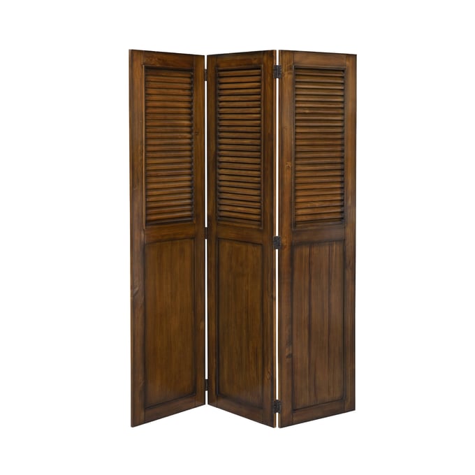 Sunset Trading Bahama Shutter Tropical Walnut Room Divider SST-CF-1181-0158