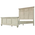 Sunset Trading Shades of Sand King Bed | Cream/Walnut Brown Solid Wood