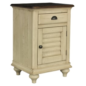 Sunset Trading Shades of Sand Cream Walnut Brown Night Stand