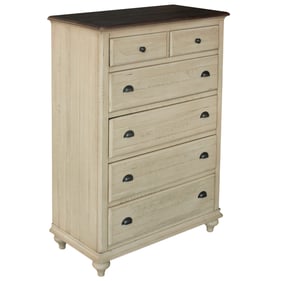 Sunset Trading Shades of Sand Cream Walnut Brown 6 Drawers Chest