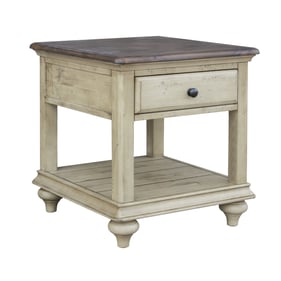 Sunset Trading Shades of Sand Cream Walnut Brown End Table