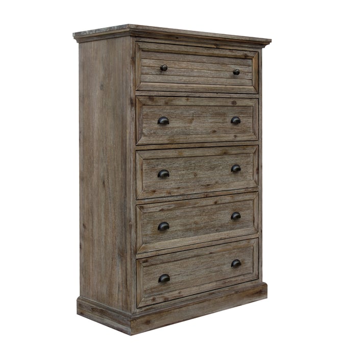 Sunset Trading Solstice Weathered Gray Brown 5 Drawer Bedroom Chest SST-CF-3041-0441