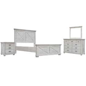 Sunset Trading Crossing Barn Distressed Light Gray 4pc Queen Bedroom Set