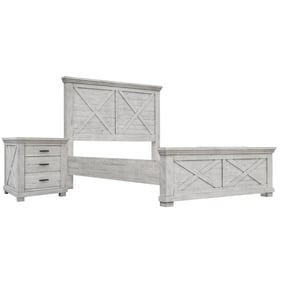 Sunset Trading Crossing Barn Distressed Light Gray 2pc King Bedroom Set