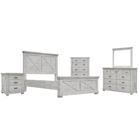 Sunset Trading Crossing Barn Distressed Light Gray 5pc King Bedroom Set