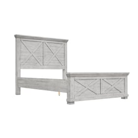 Sunset Trading Crossing Barn Distressed Light Gray King Panel Bed