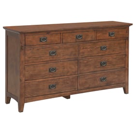 Sunset Trading Mission Bay Brown 9 Drawer Double Dresser