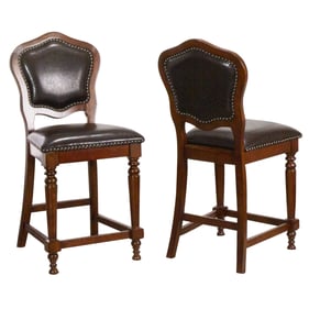 2 Sunset Trading Bellagio Distressed Brown Cherry Espresso Bar Stools