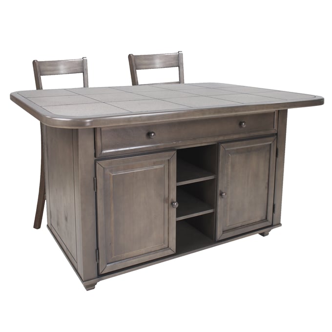 Sunset Trading Shades of Gray 3pc Kitchen Island Set SST-CY-KIT2-B200-AG3P