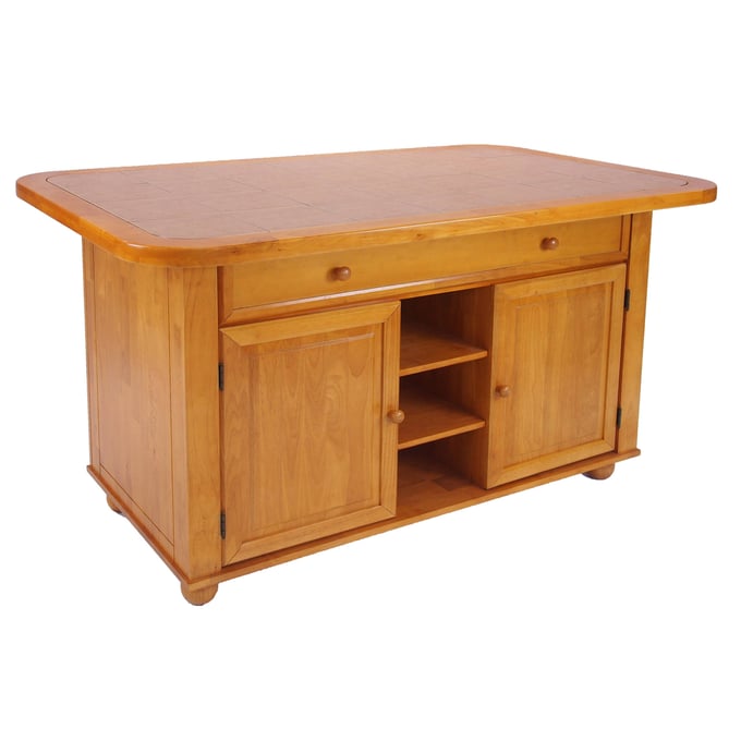 Sunset Trading Selections Light Oak Beige Khaki Kitchen Island SST-CY-KITT02-LO